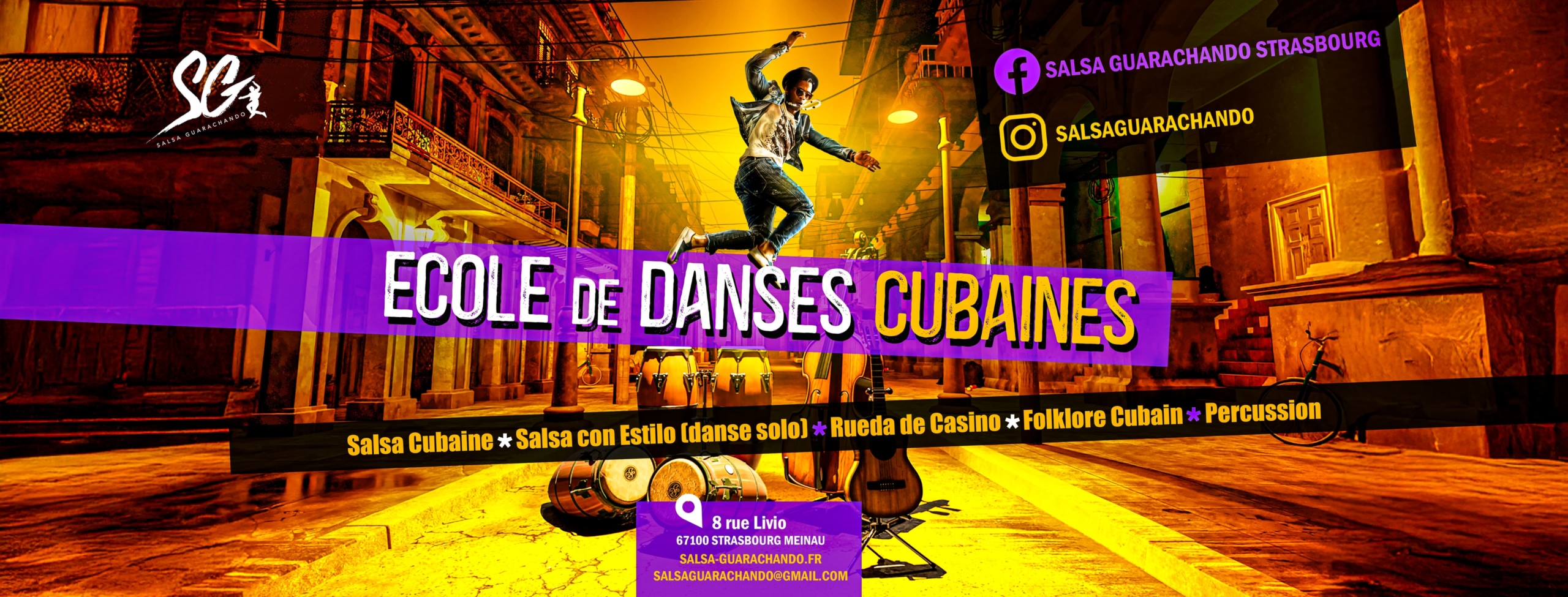 Bannière "Ecole de danses Cubaines" - Salsa Guarachando